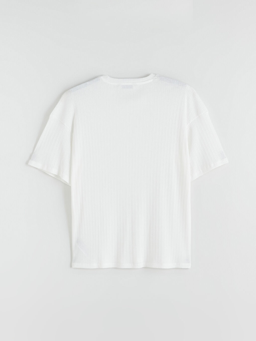 Ekru Bisiklet Yaka Erkek Tişört-5