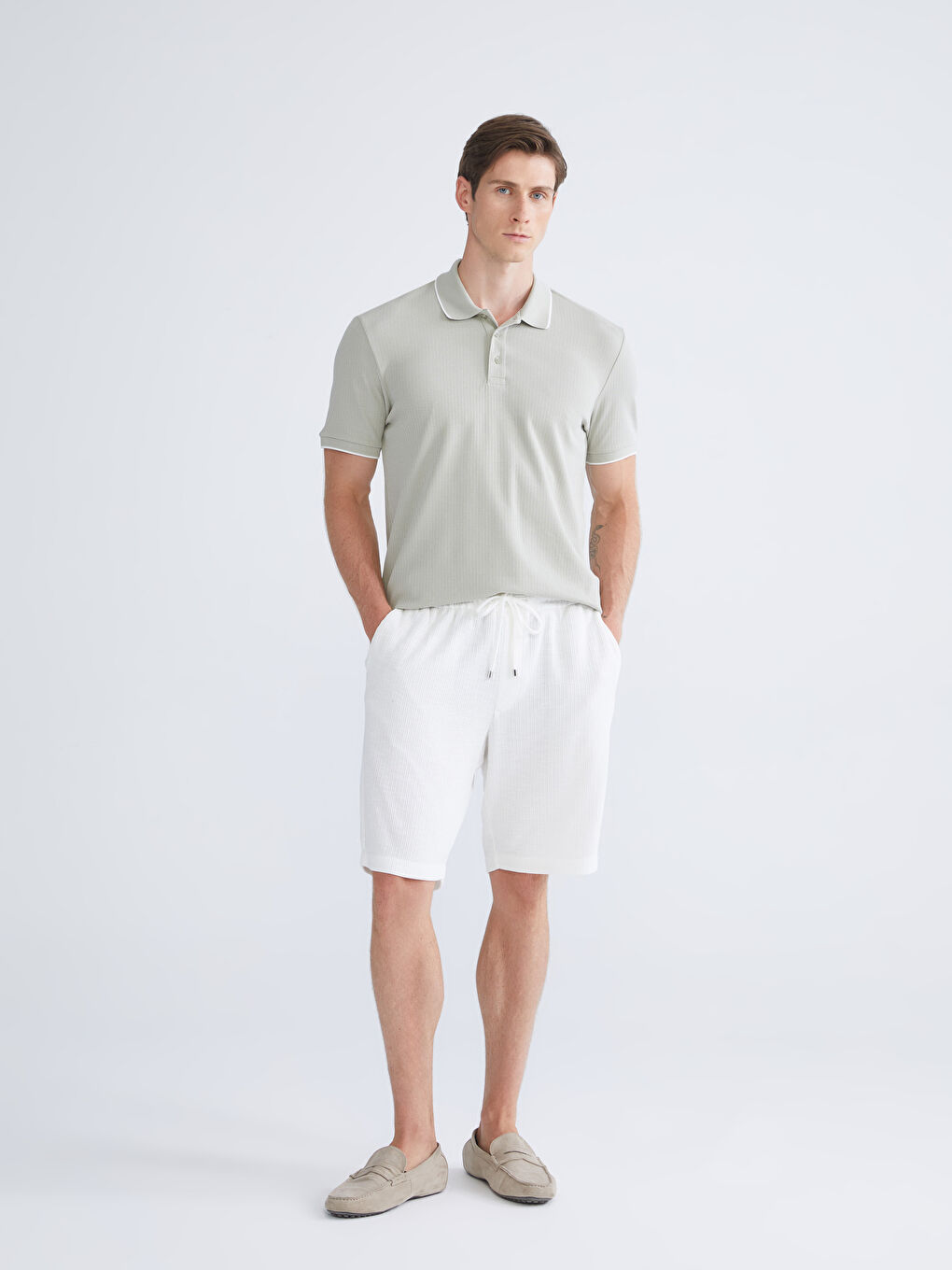 Yeşil Polo Yaka Erkek Tişört-1