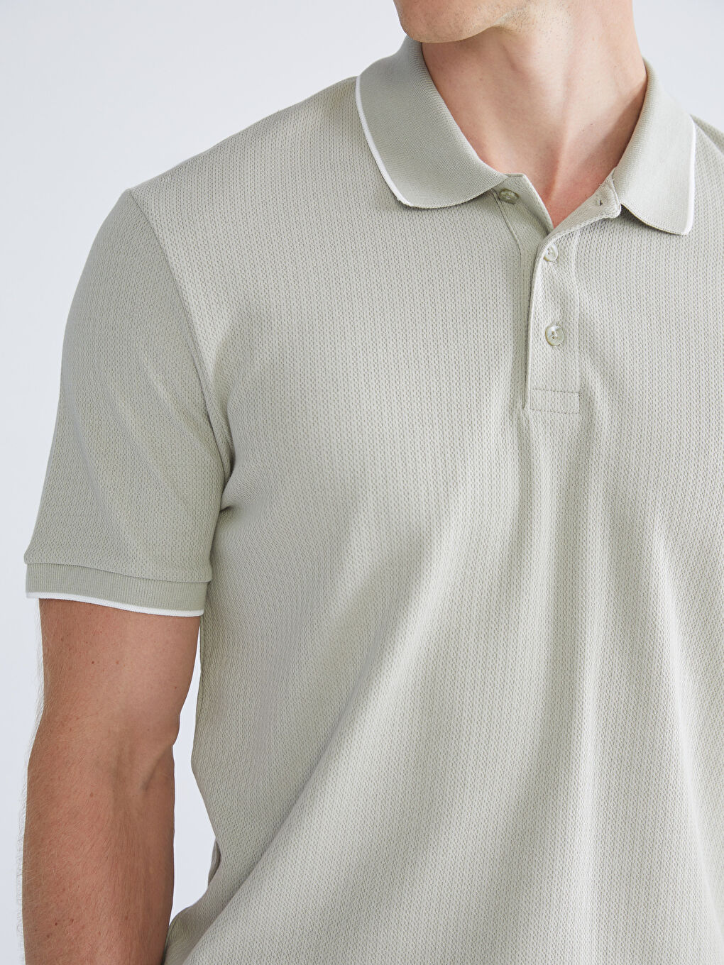 Yeşil Polo Yaka Erkek Tişört-2