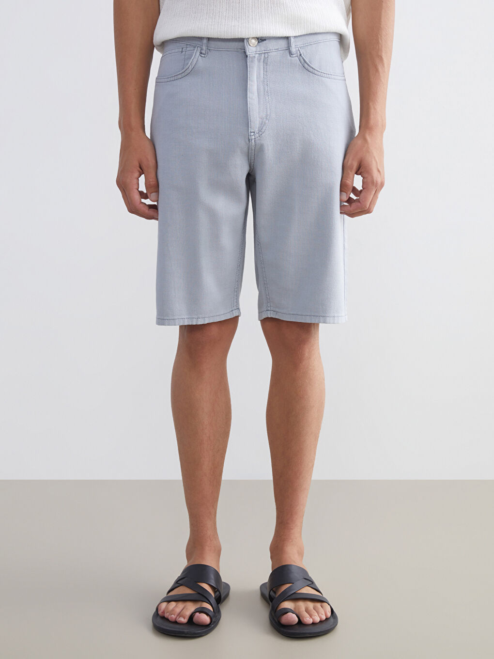 Mavi Standart Kalıp Erkek Jean Şort-1