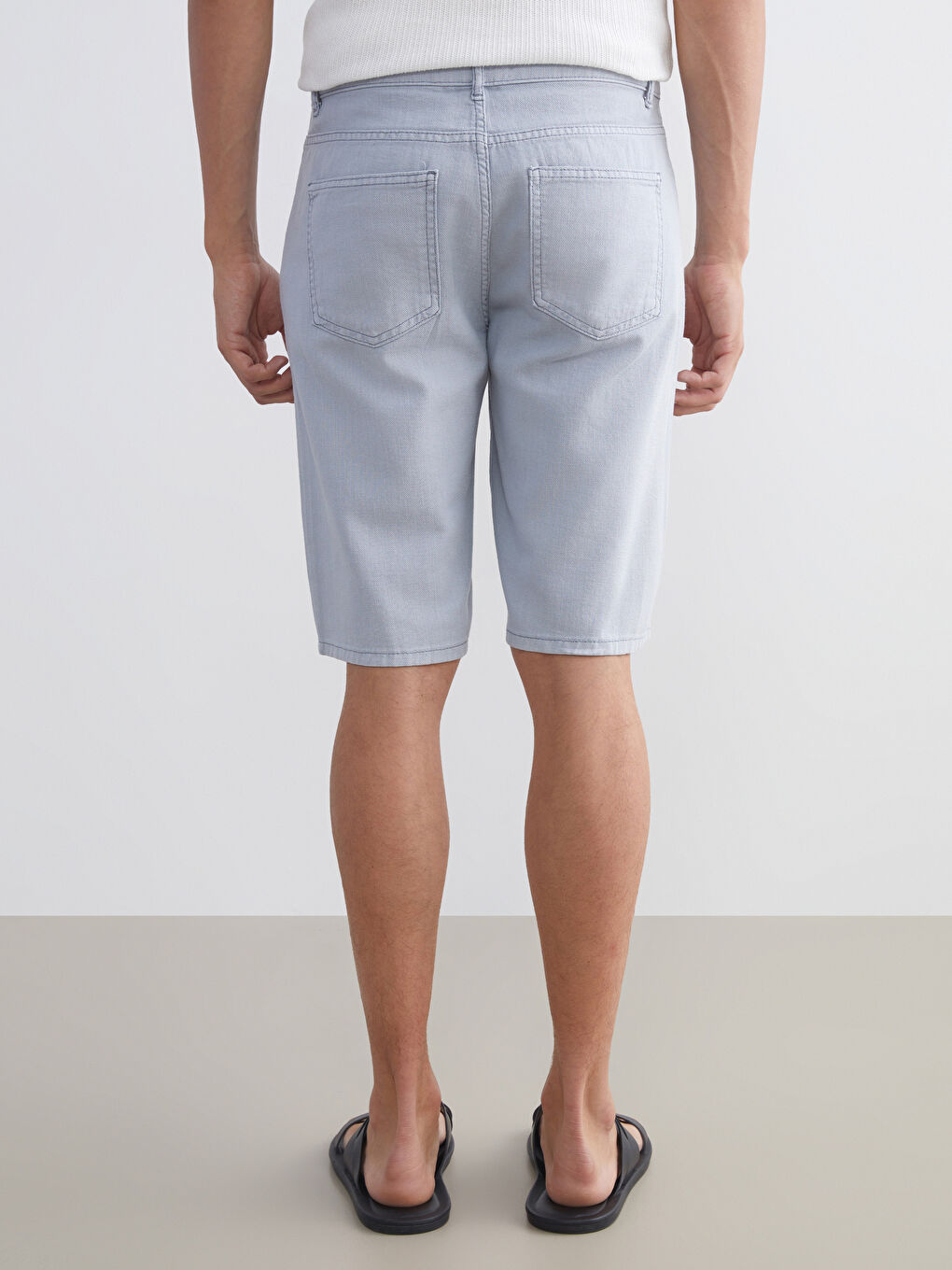 Mavi Standart Kalıp Erkek Jean Şort-3