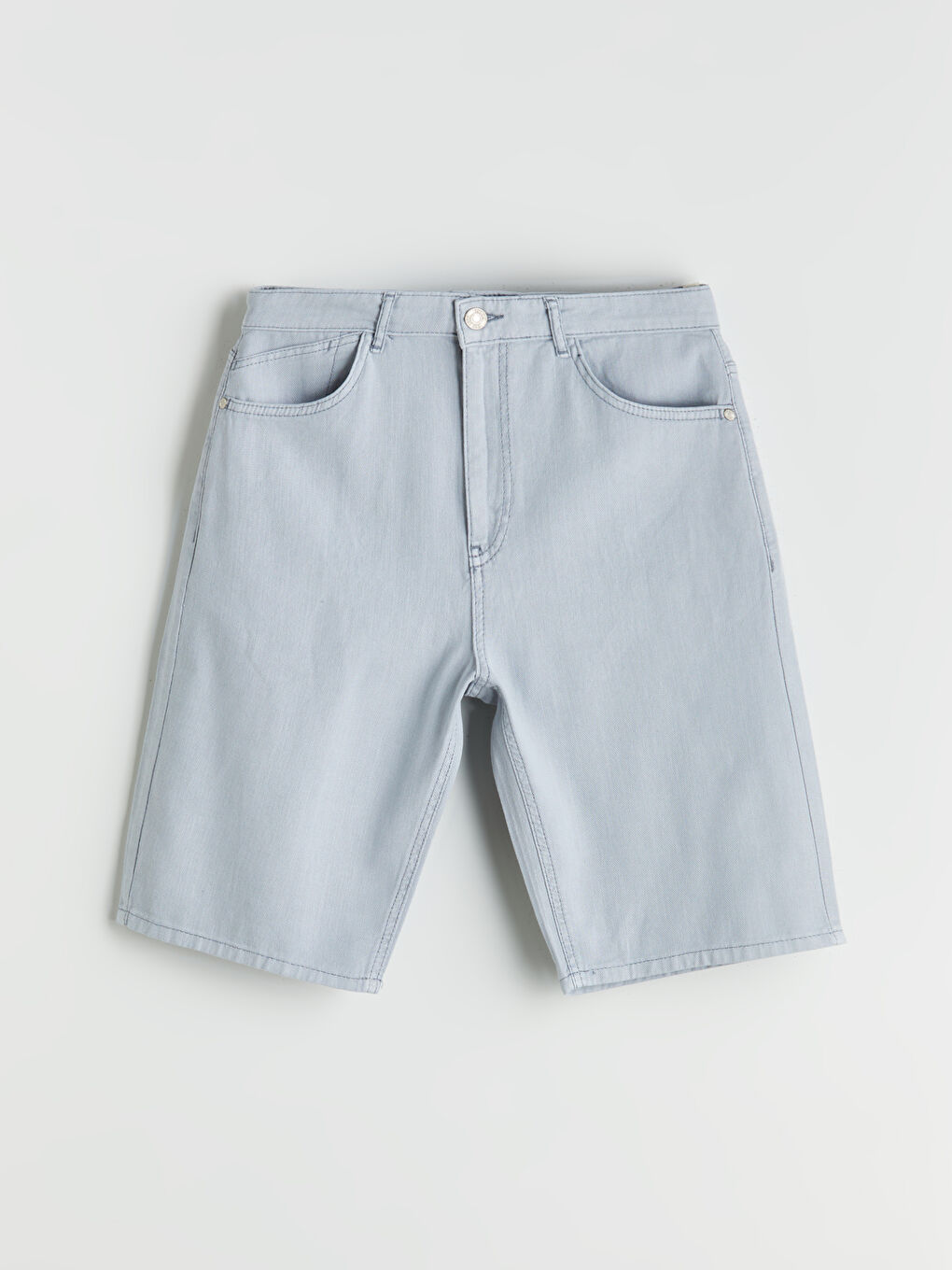 Mavi Standart Kalıp Erkek Jean Şort-4