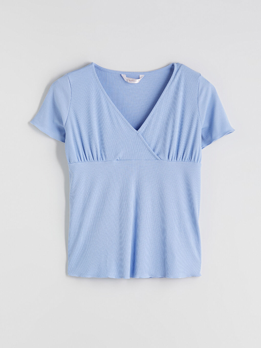 Mavi V Yaka Dokulu Hamile Pijama Takımı-5