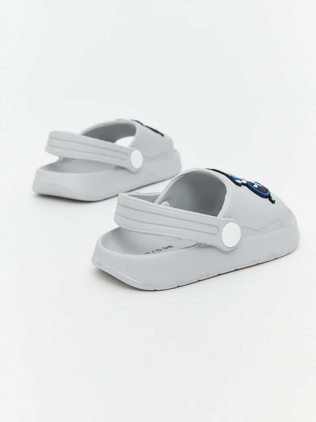 Gri Uzay Baskılı Erkek Bebek Plaj Sandaleti-4