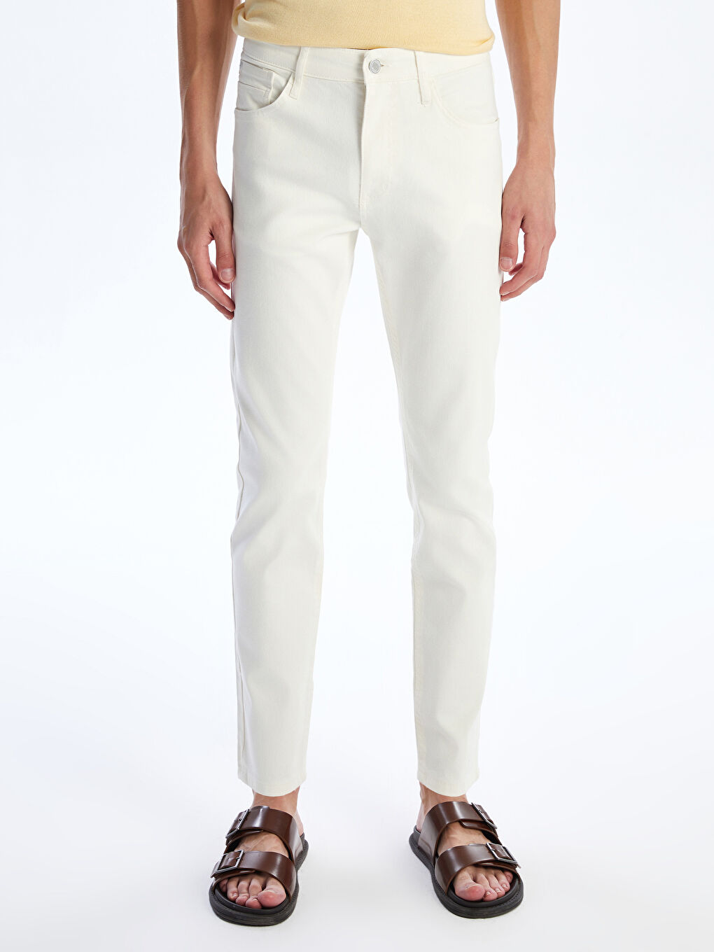 Beyaz 730 Havuç Kalıp Erkek Jean Pantolon-3