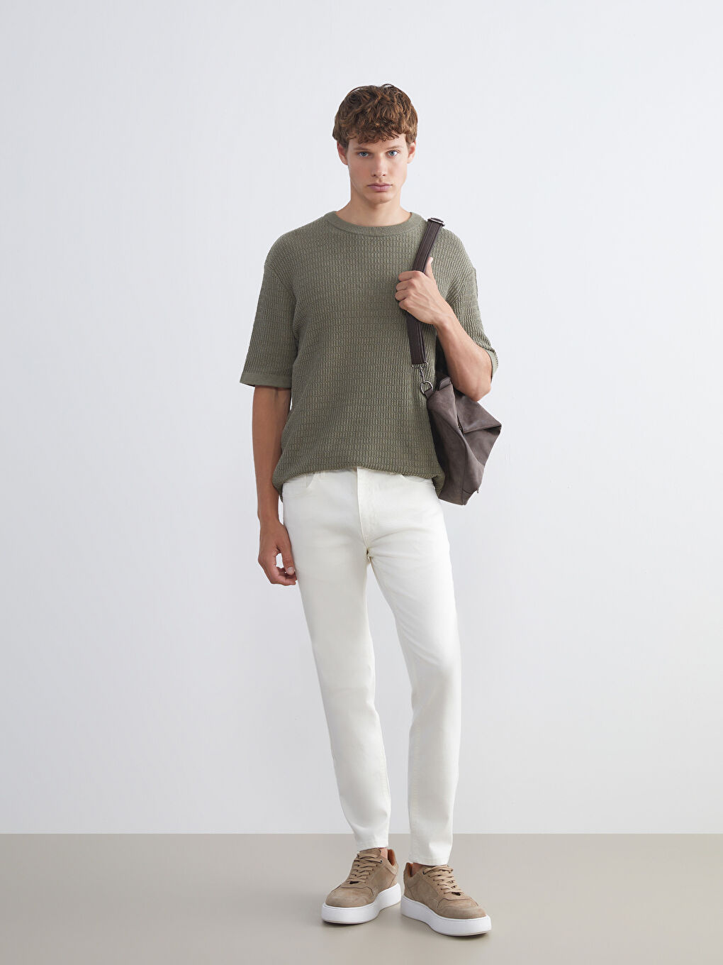 Beyaz 730 Havuç Kalıp Erkek Jean Pantolon-1