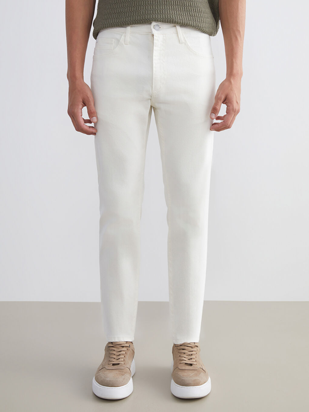 Beyaz 730 Havuç Kalıp Erkek Jean Pantolon-2