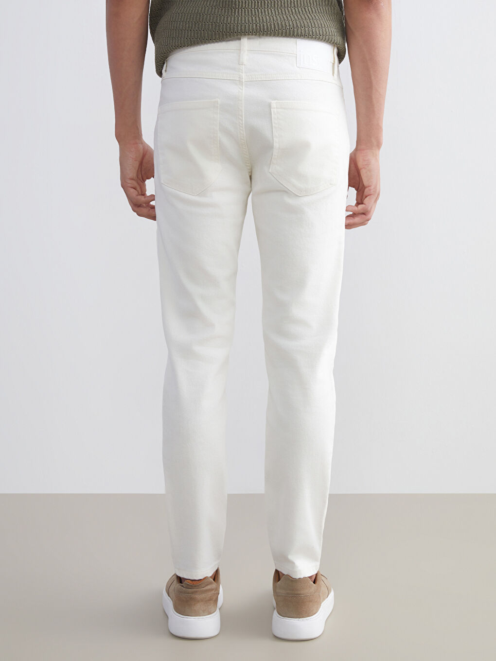 Beyaz 730 Havuç Kalıp Erkek Jean Pantolon-6