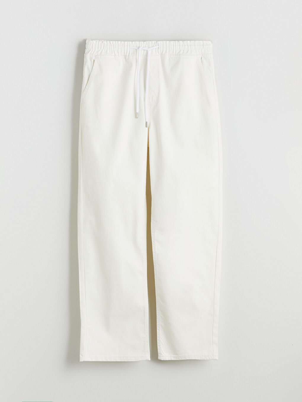 Beyaz Baggy Fit Erkek Jean Pantolon-8