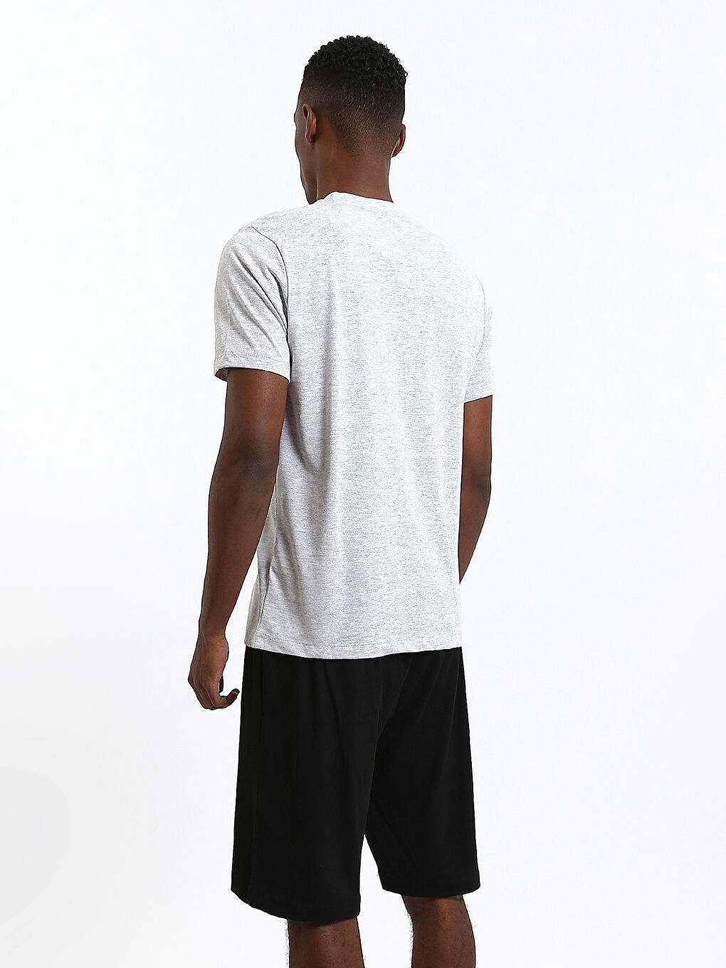 طقم بيجامة قصير عادي للرجال-4