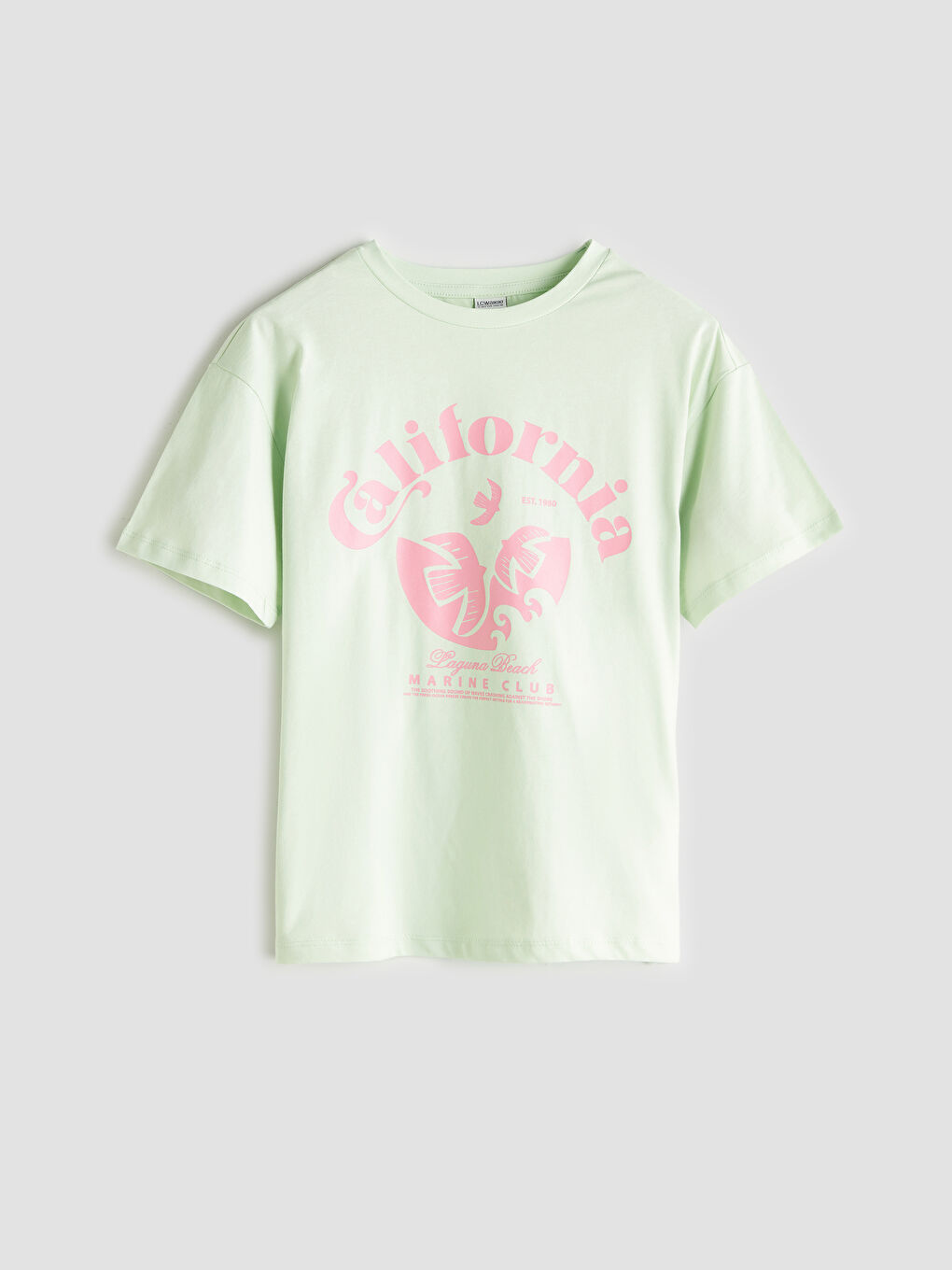 LCW Kids Crew Neck California Printed Girls' T-Shirt -S5S665Z4-FPQ