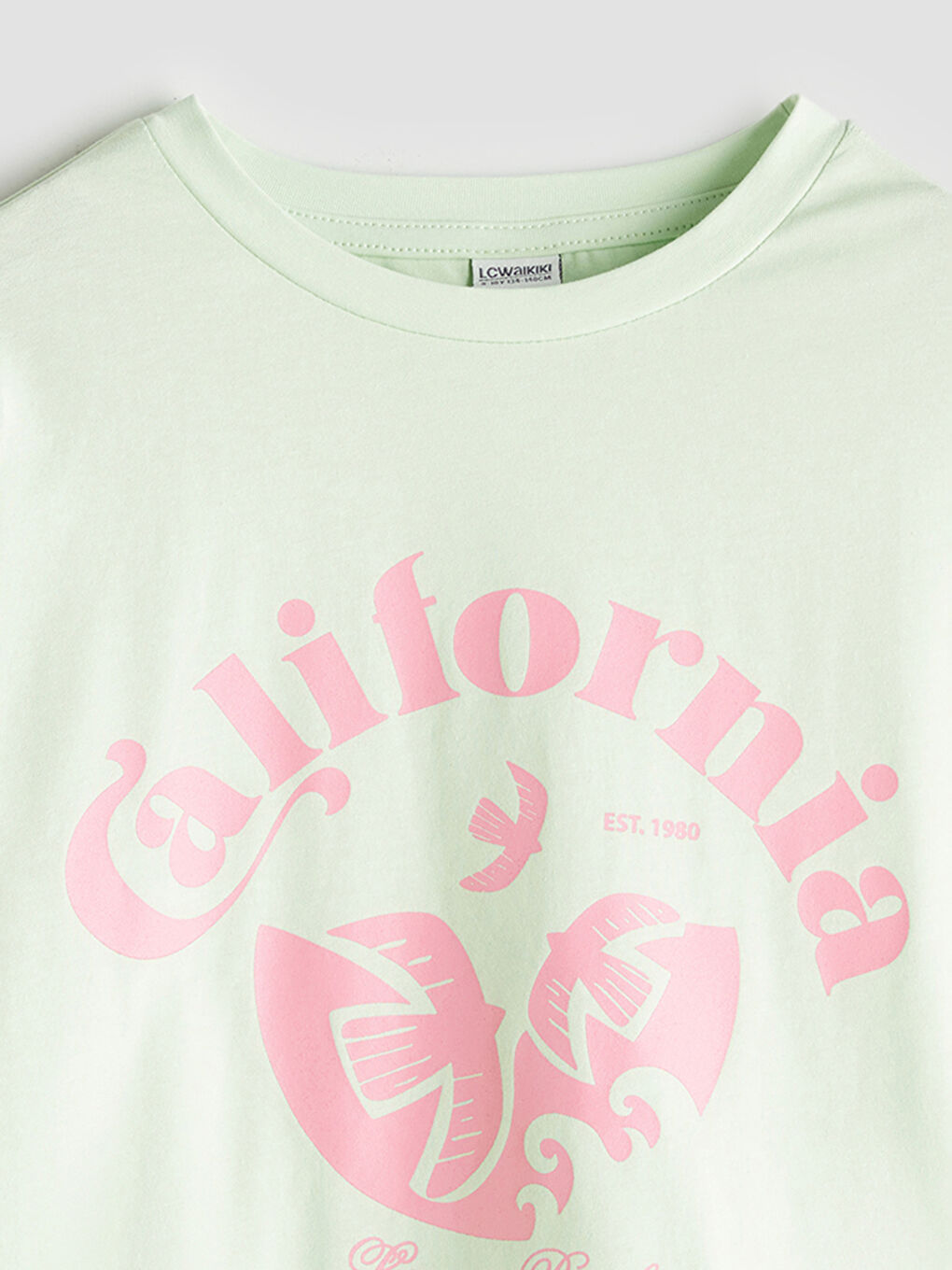 LCW Kids Crew Neck California Printed Girls' T-Shirt -S5S665Z4-FPQ