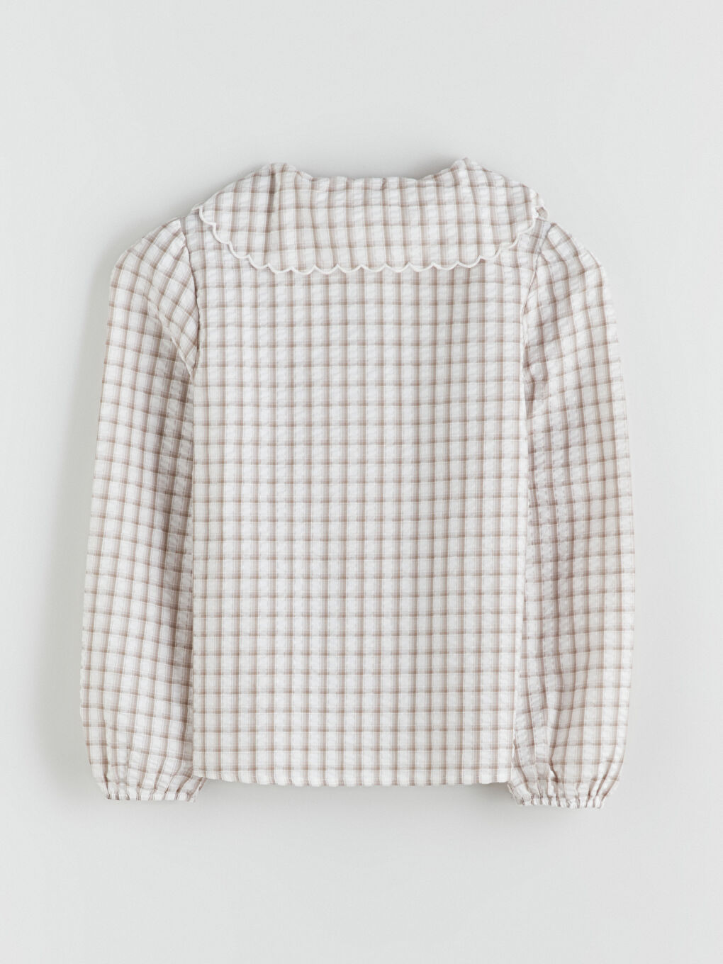 قميص كاروهات بياقة بيتر بان للسيدات-6