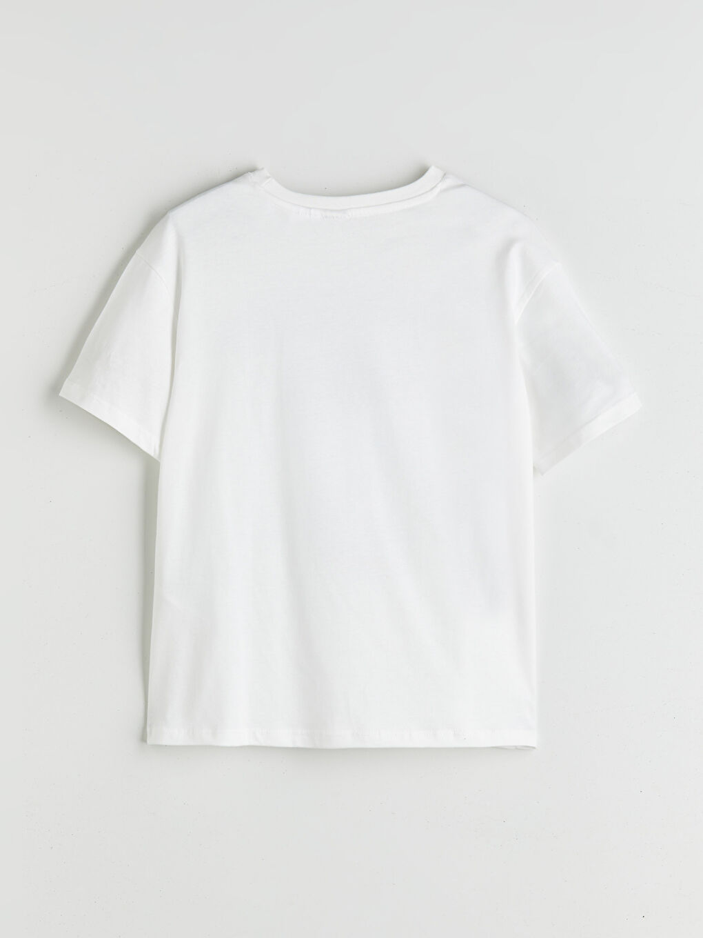 Ekru Bisiklet Yaka Cinnamoroll Baskılı Kız Çocuk Tişört-1