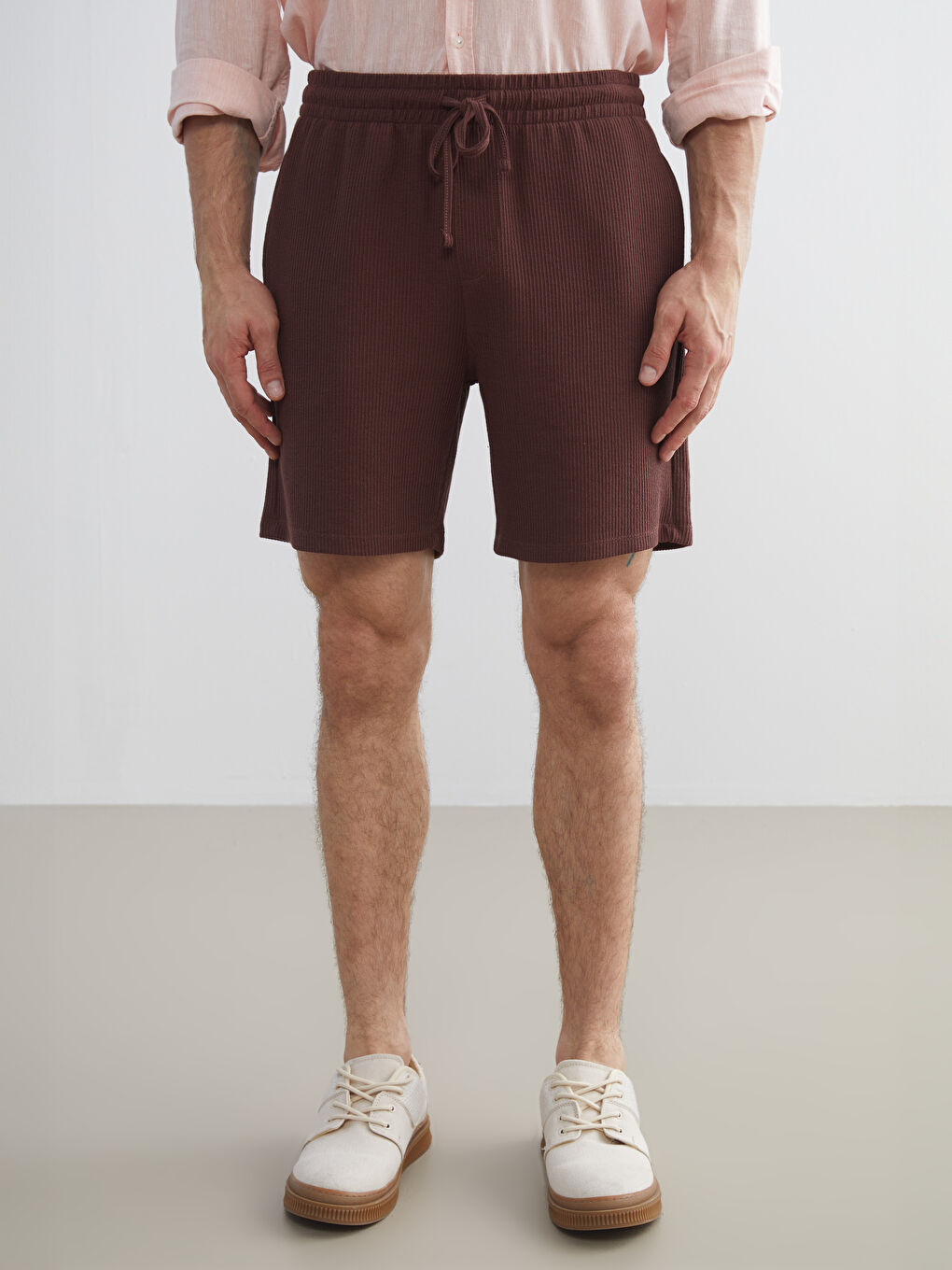 Bordo Standart Kalıp Erkek Şort-1