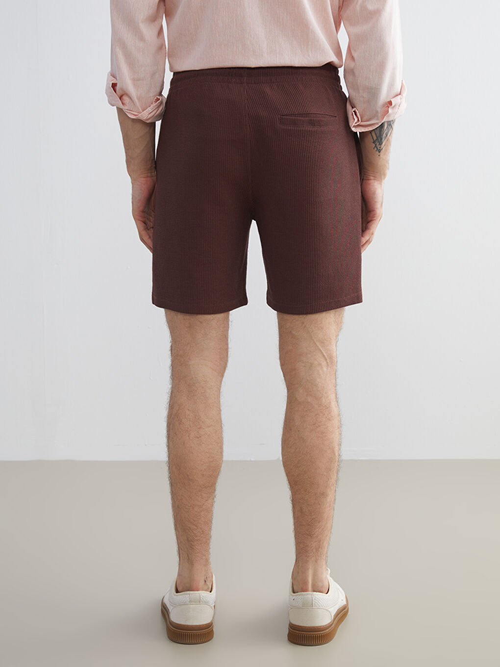 Bordo Standart Kalıp Erkek Şort-3