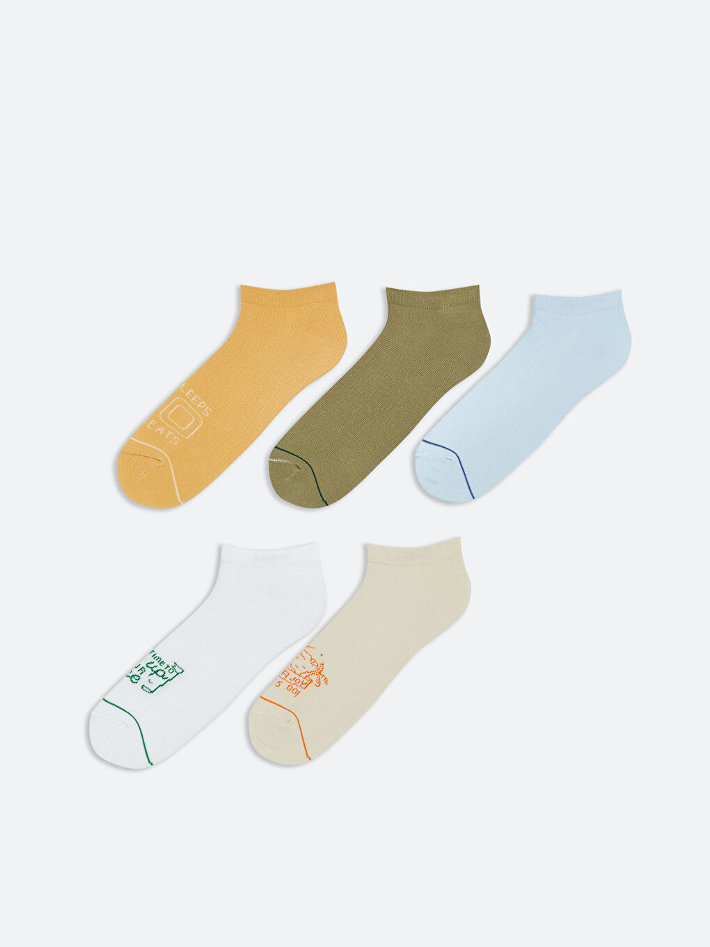 LCW ACCESSORIES Printed Men's Booties Socks 5 Pieces -S5S730Z8-K00