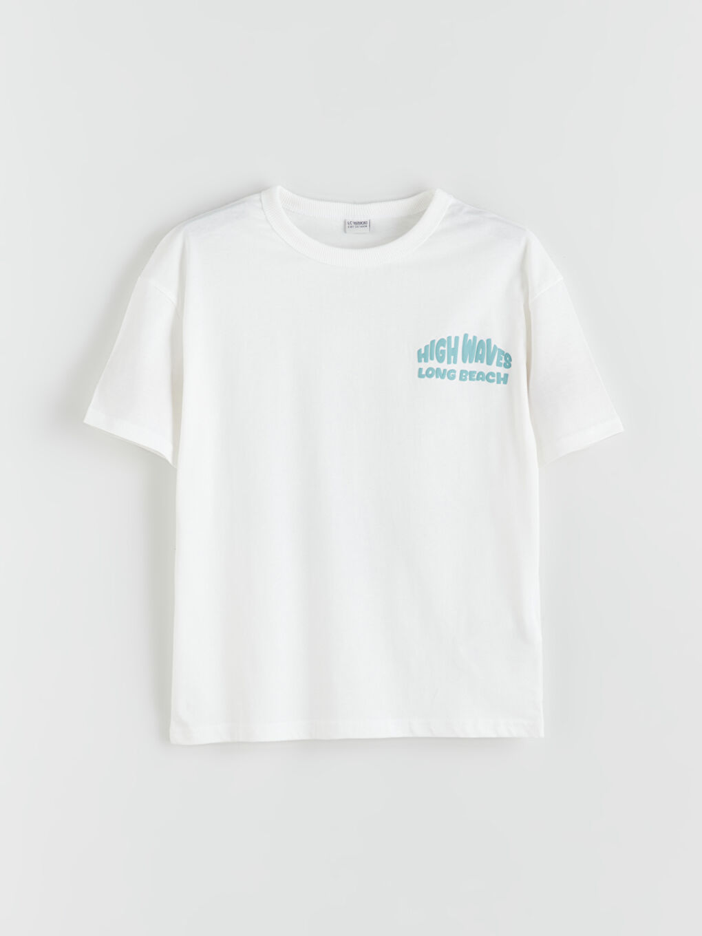 Ekru Bisiklet Yaka Erkek Çocuk Tişört