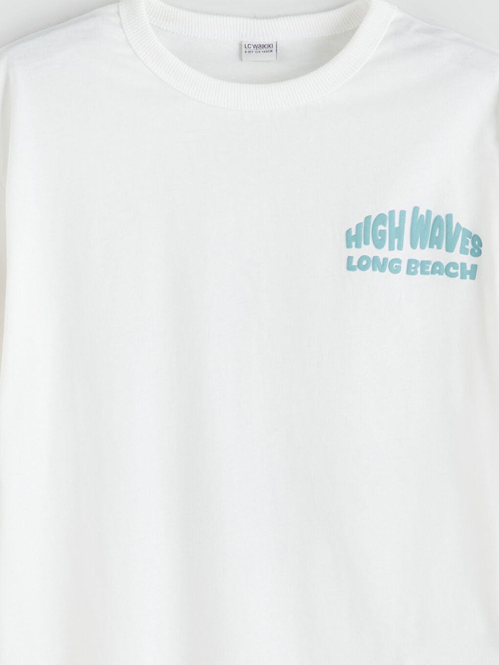 Ekru Bisiklet Yaka Erkek Çocuk Tişört-1