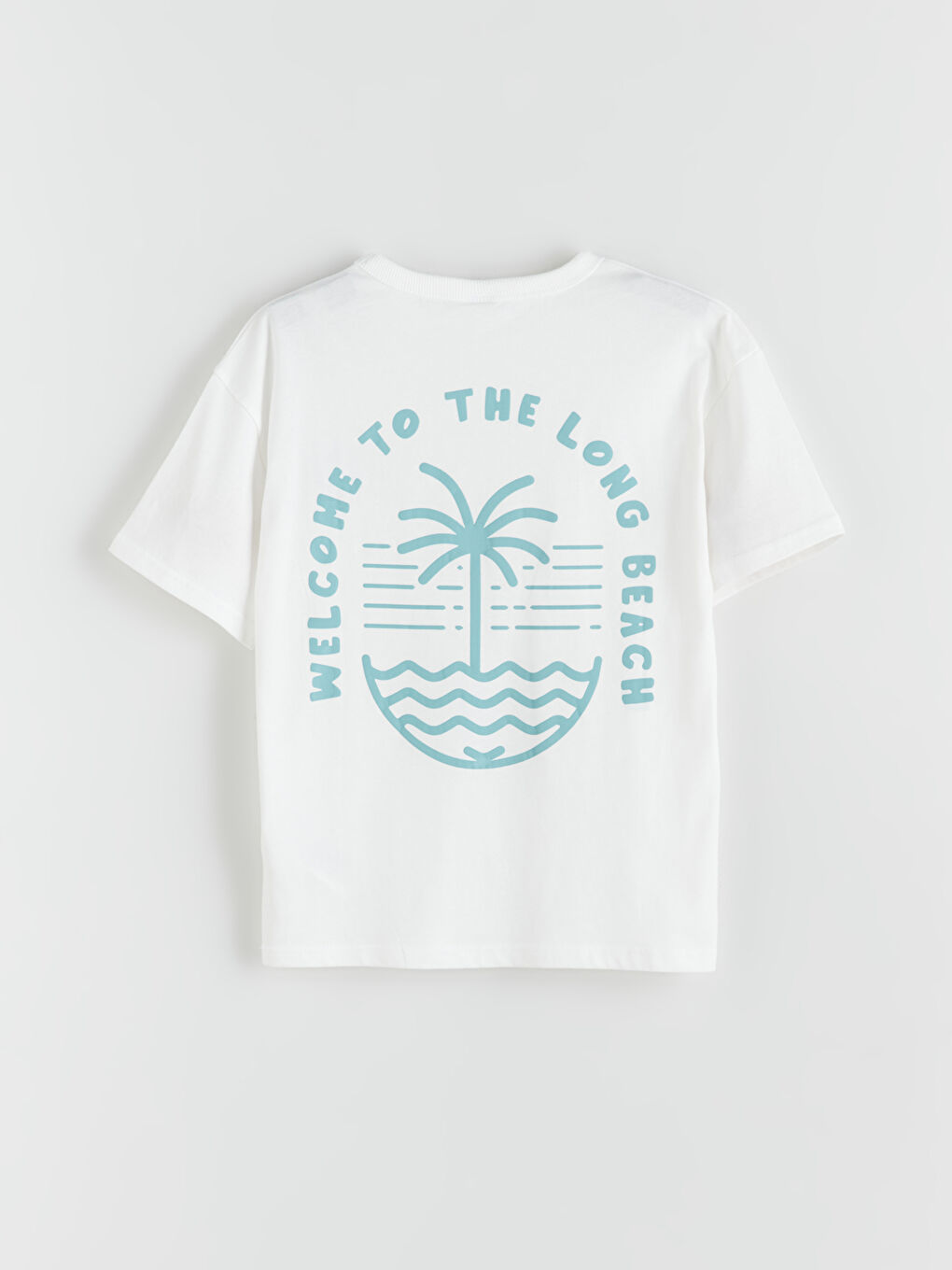 Ekru Bisiklet Yaka Erkek Çocuk Tişört-2