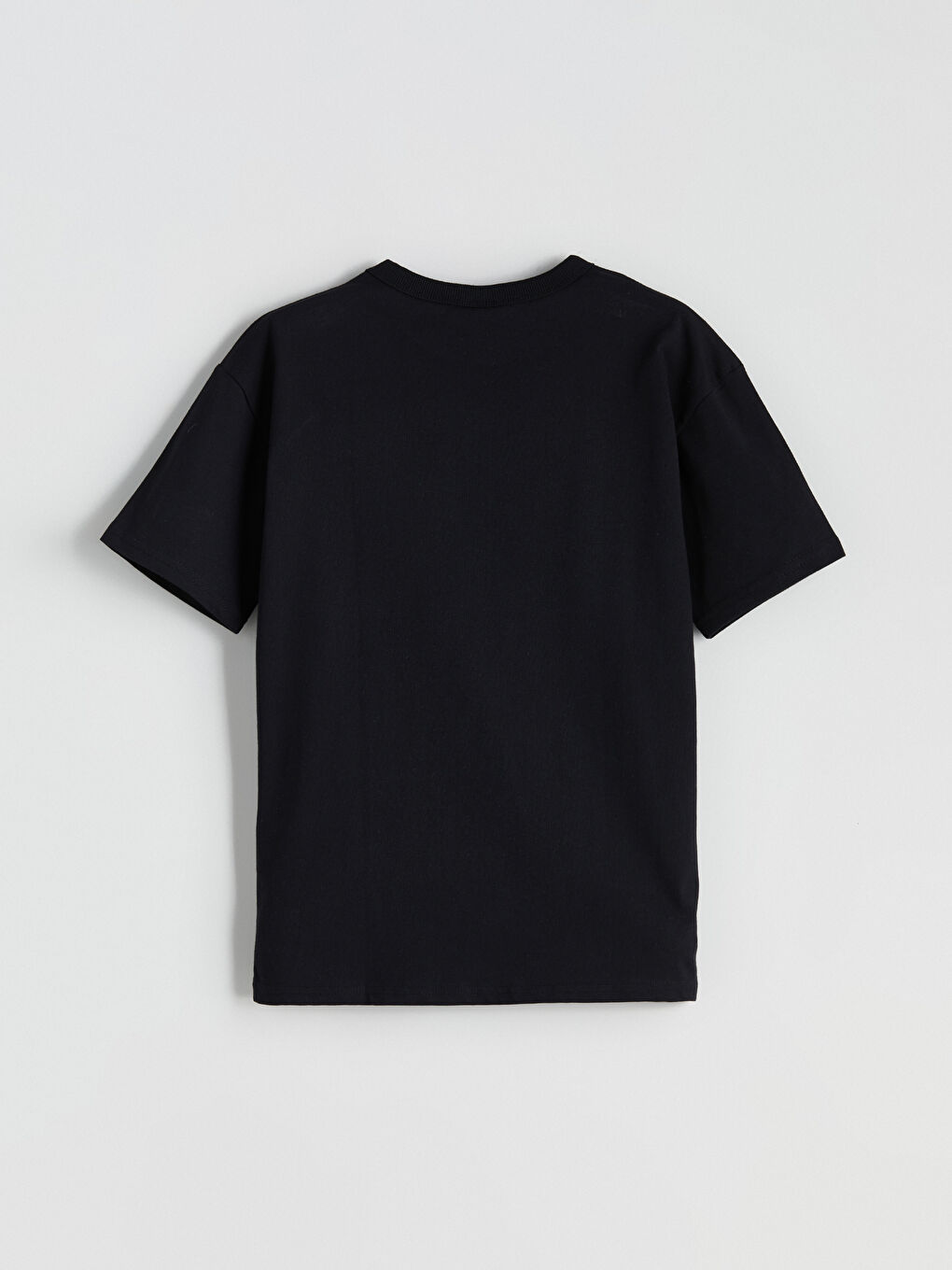 Siyah Bisiklet Yaka Baskılı Erkek Çocuk Tişört-2