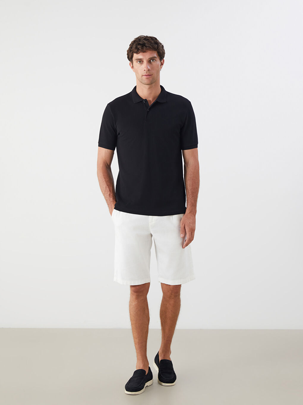 Siyah Polo Yaka Pike Erkek Tişört 2'li-3