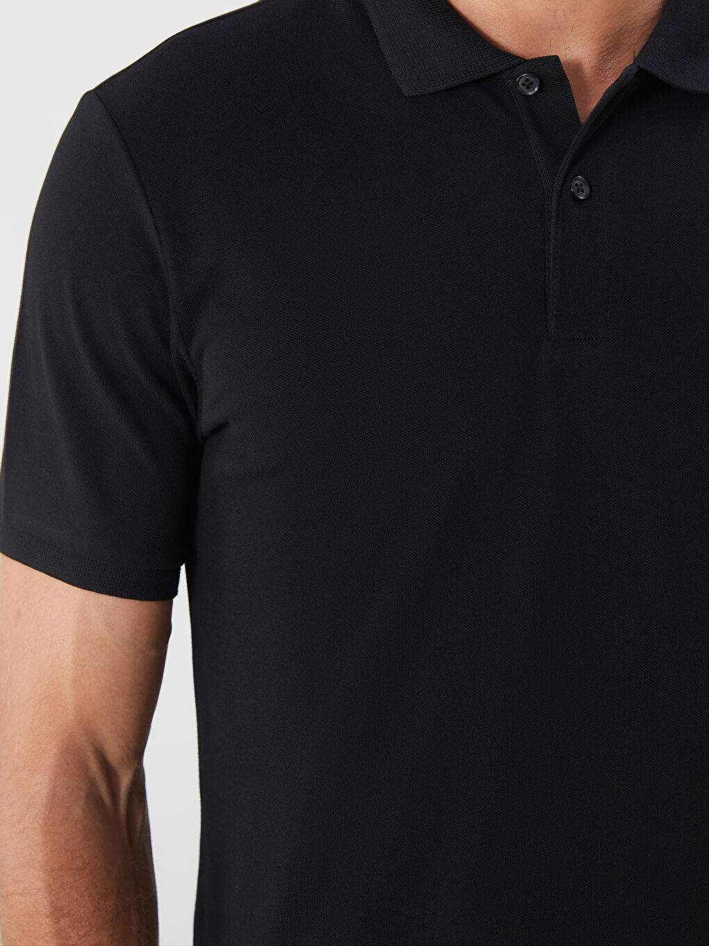 Siyah Polo Yaka Pike Erkek Tişört 2'li-5