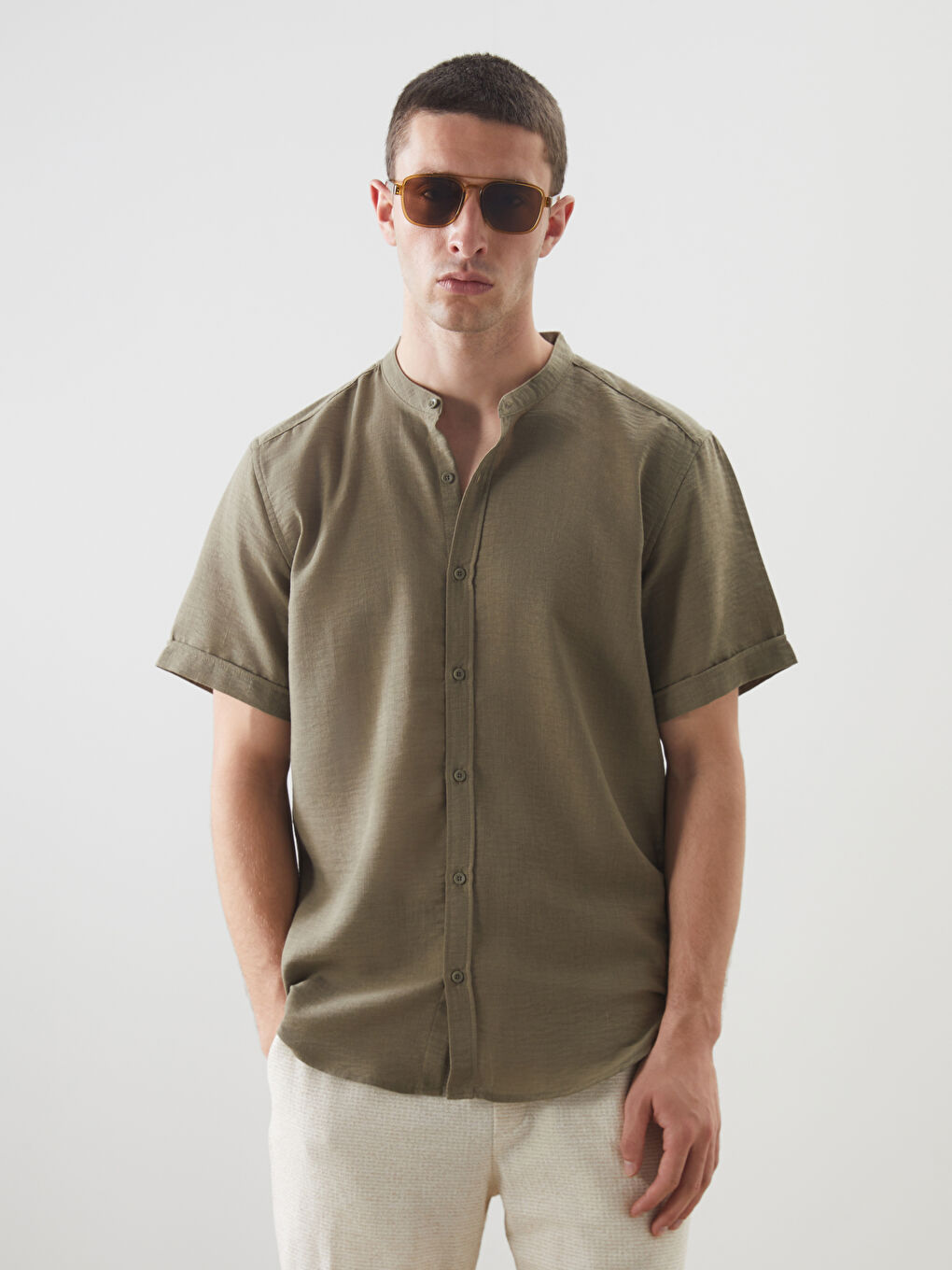 LCW Vision Regular Fit Short Sleeve Men's Shirt -W5K320Z8-HDJ