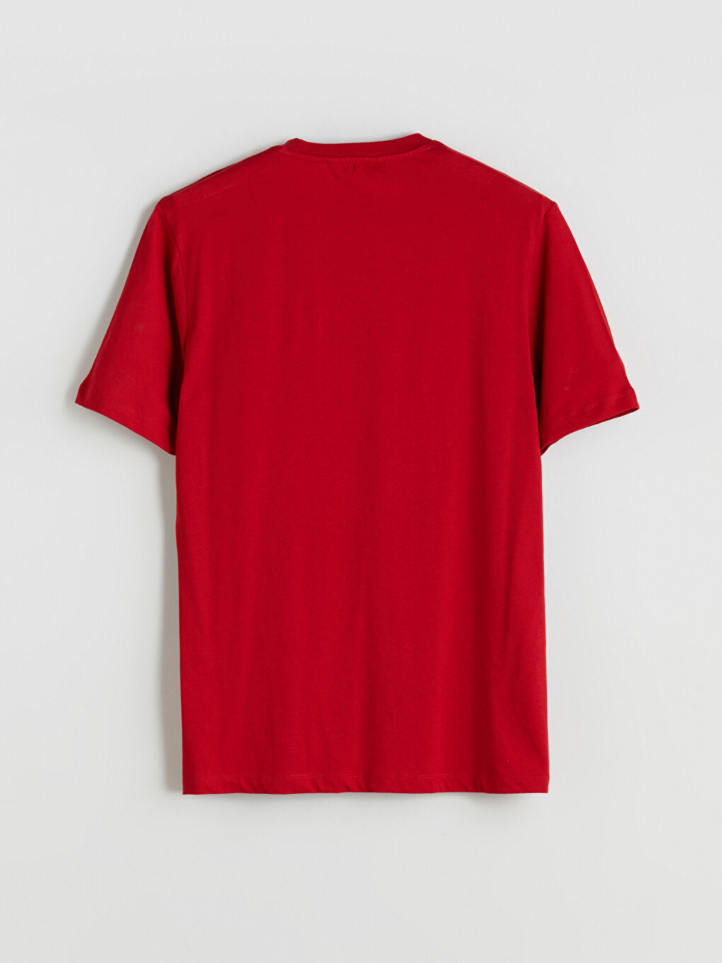 Kırmızı Bisiklet Yaka Baskılı Penye Erkek Tişört-5