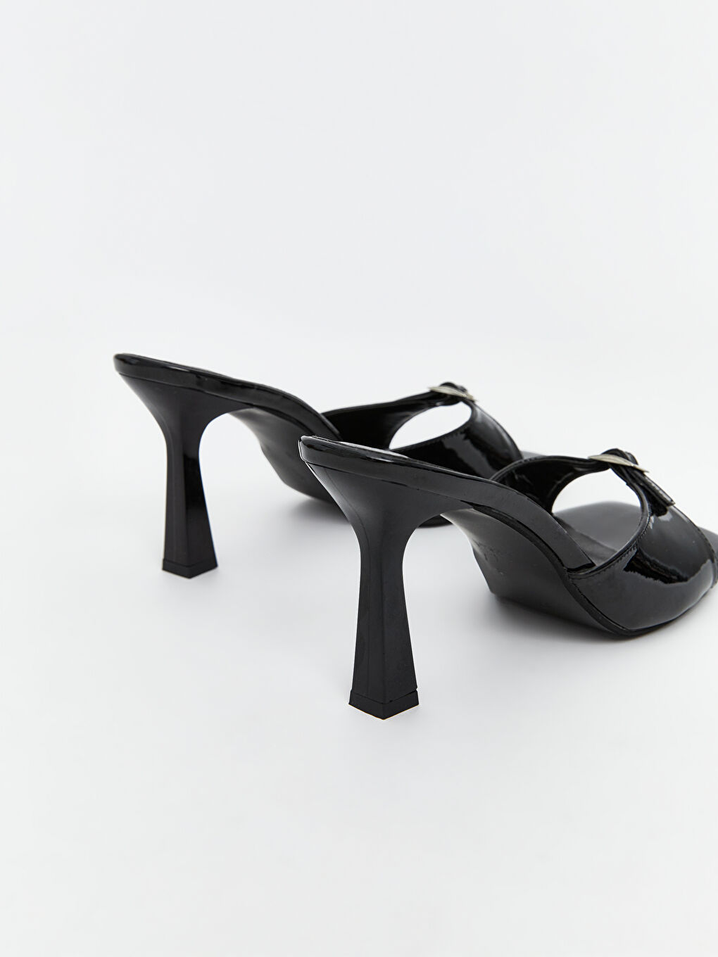 Siyah Kare Burun Kadın Topuklu Ayakkabı-4