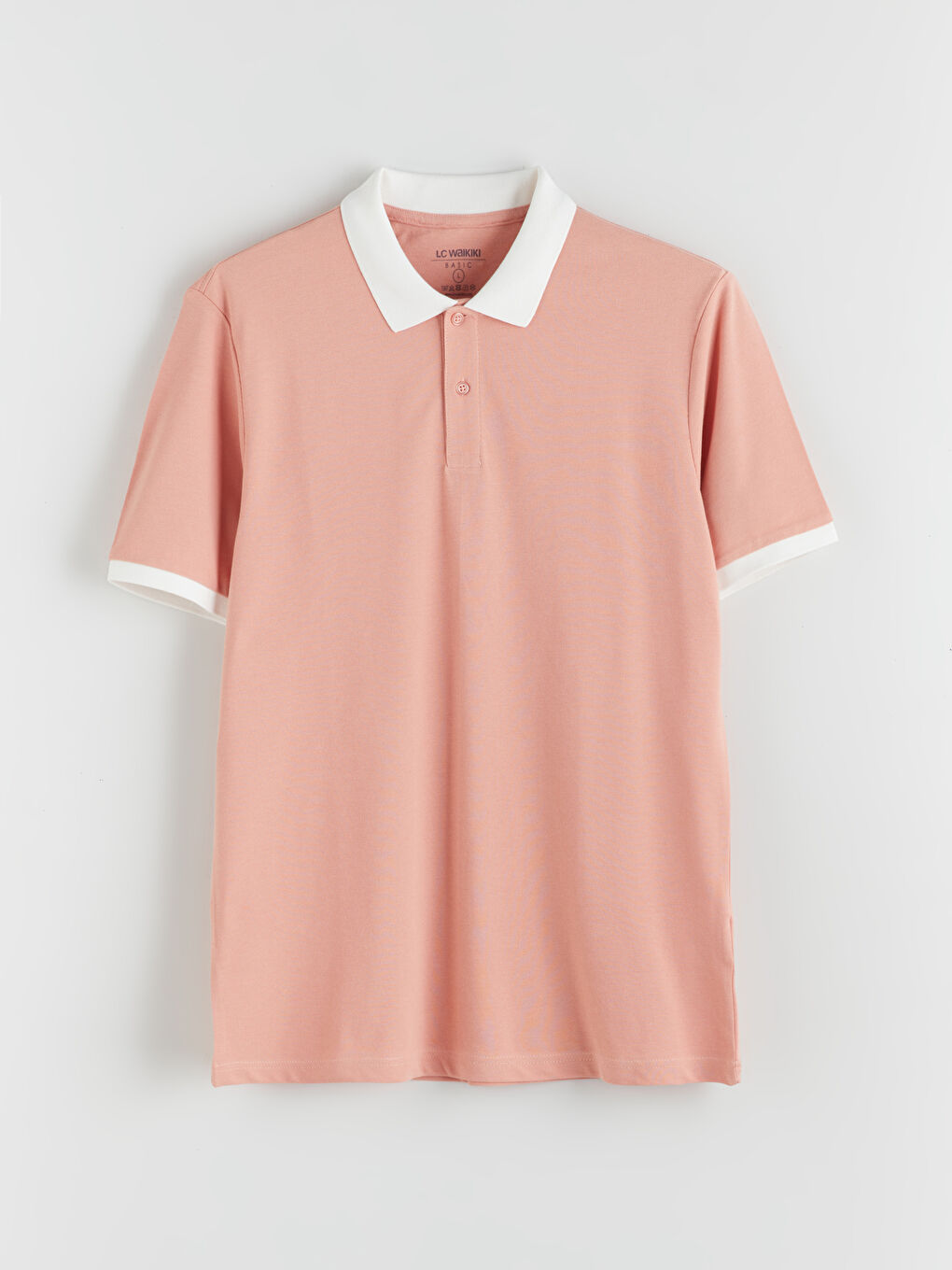 Pembe Polo Yaka Pike Erkek Tişört-4