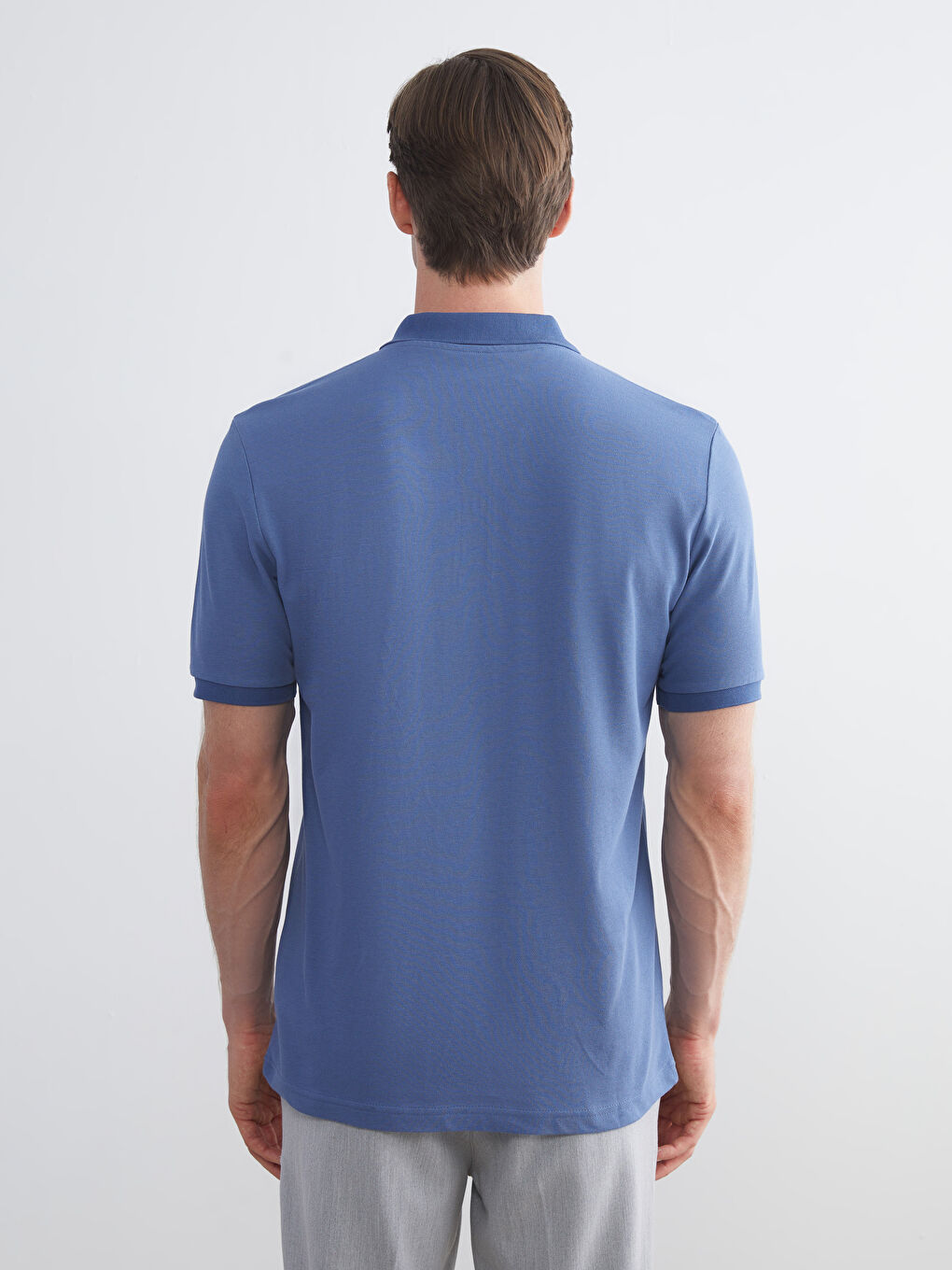 İndigo Polo Yaka Pike Erkek Tişört-3