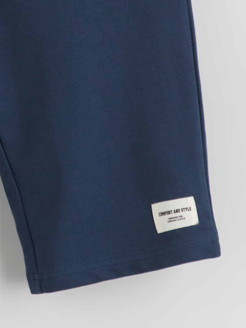 Lacivert Beli Lastikli Erkek Çocuk Şort-1