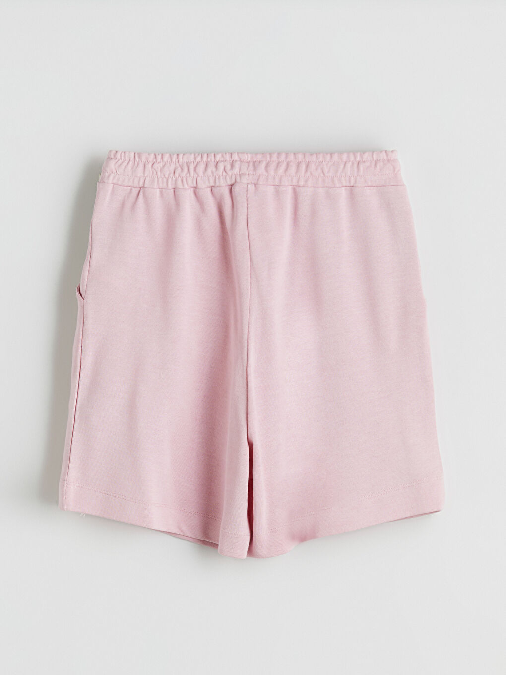 Pembe Beli Lastikli Kadın Şort-5