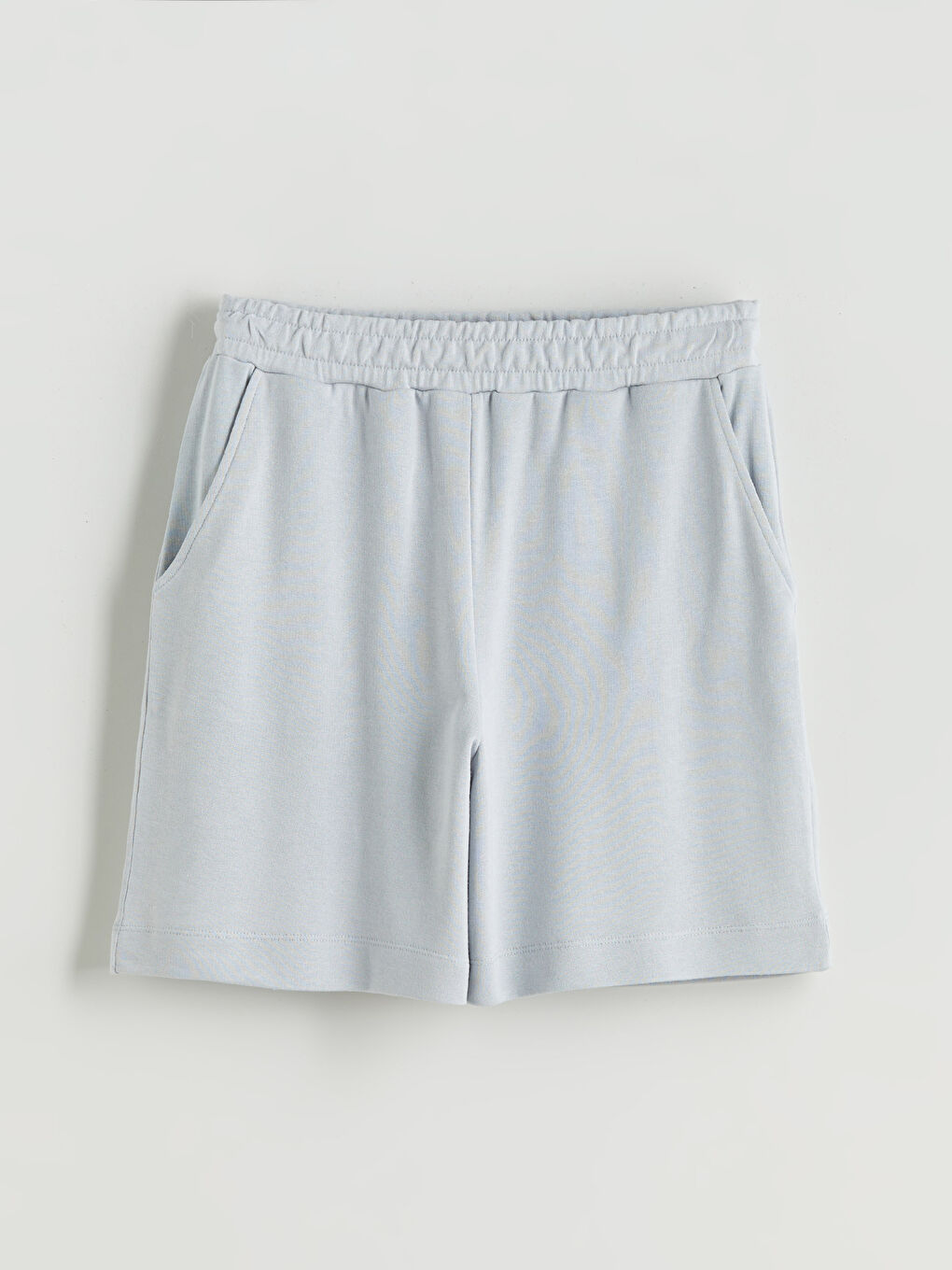 Mavi Beli Lastikli Kadın Şort-4