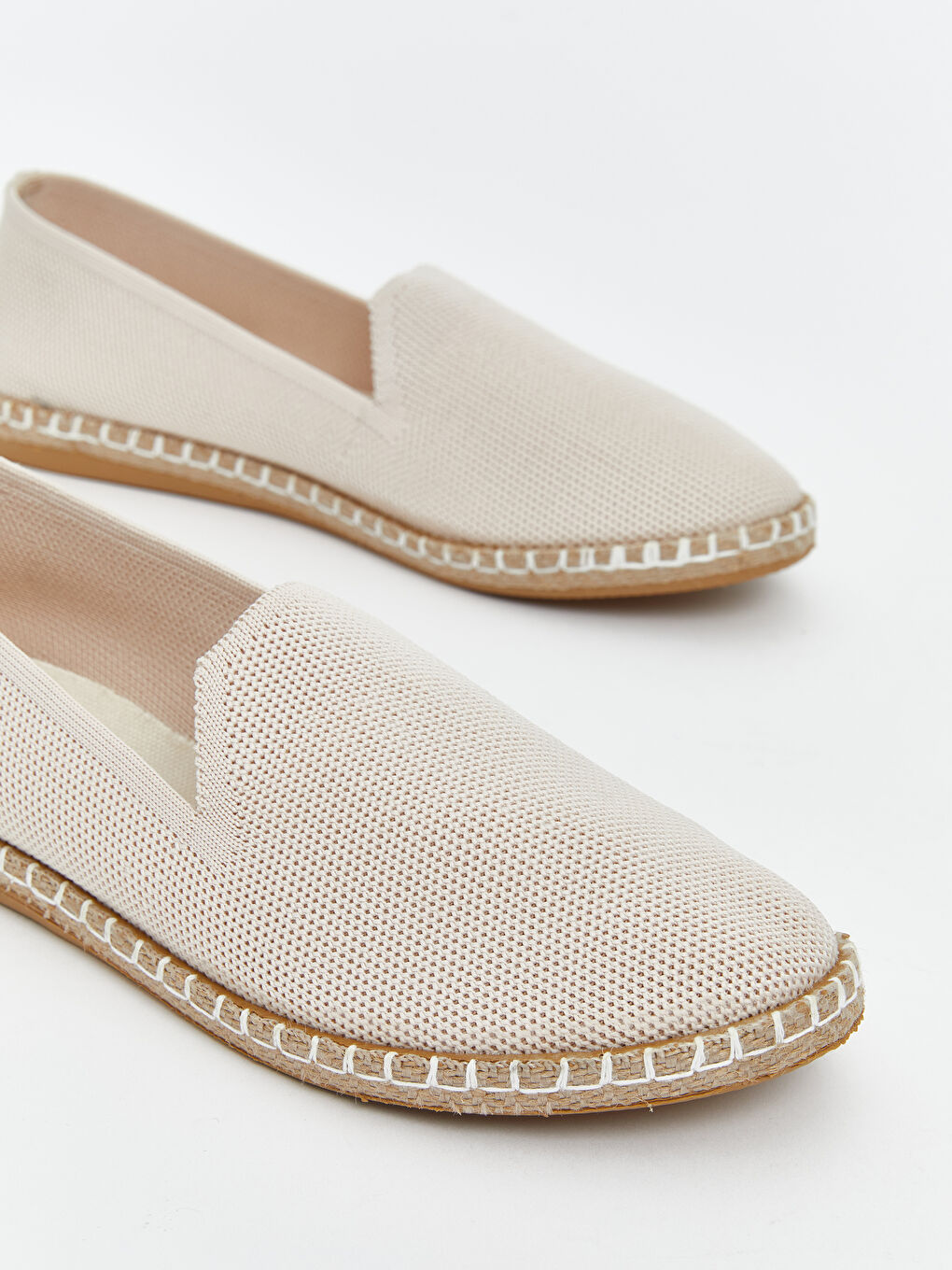 Bej Hasır Tabanlı Kadın Espadril-2