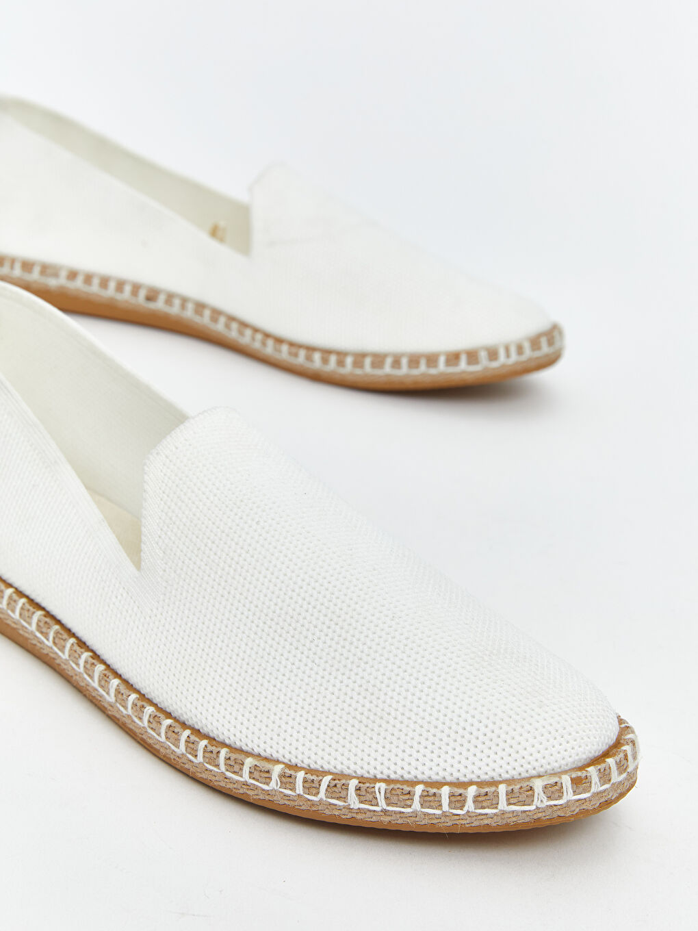 Beyaz Hasır Tabanlı Kadın Espadril-2