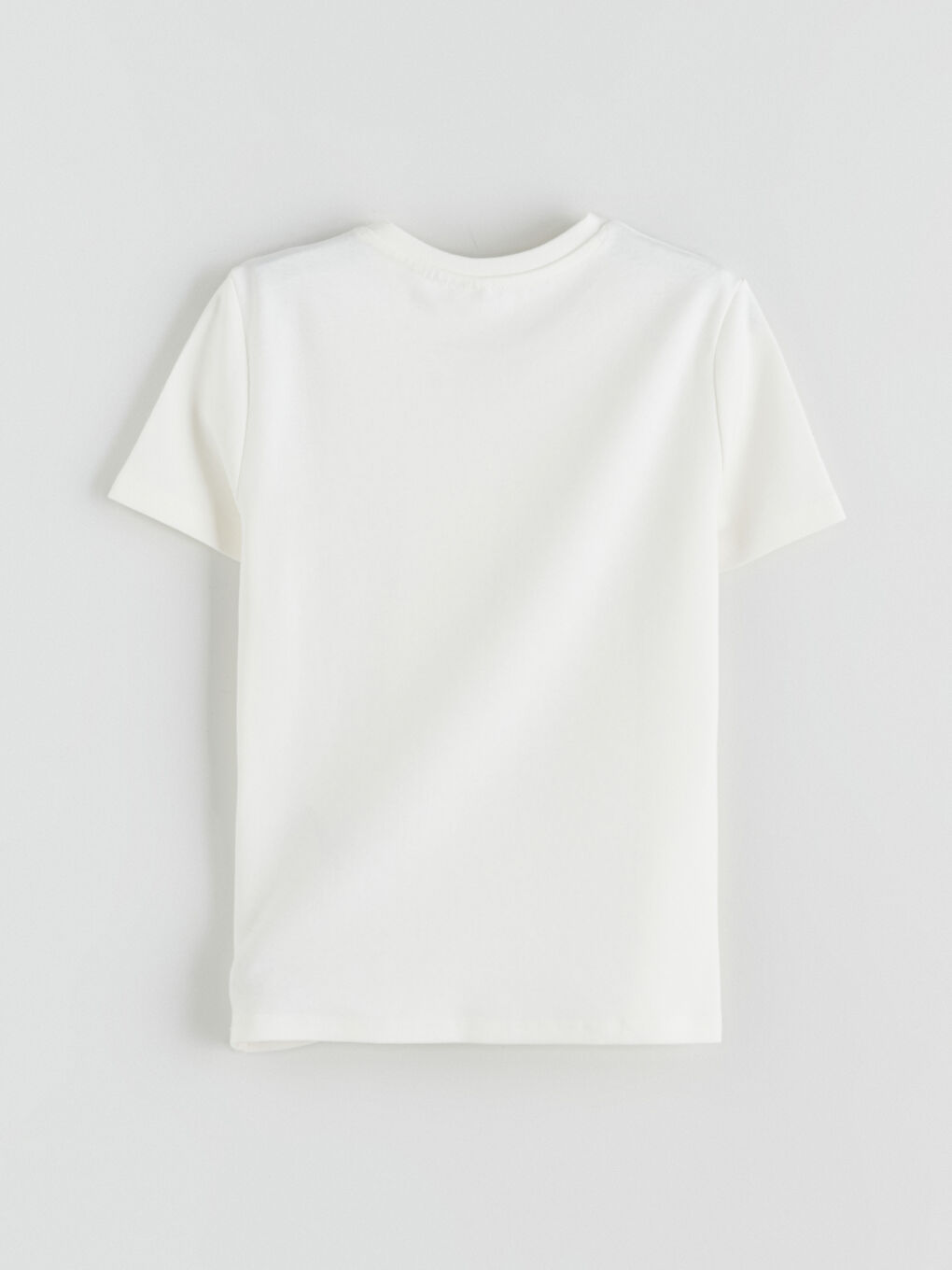 Ekru Bisiklet Yaka Cinnamoroll Baskılı Kız Çocuk Tişört-2