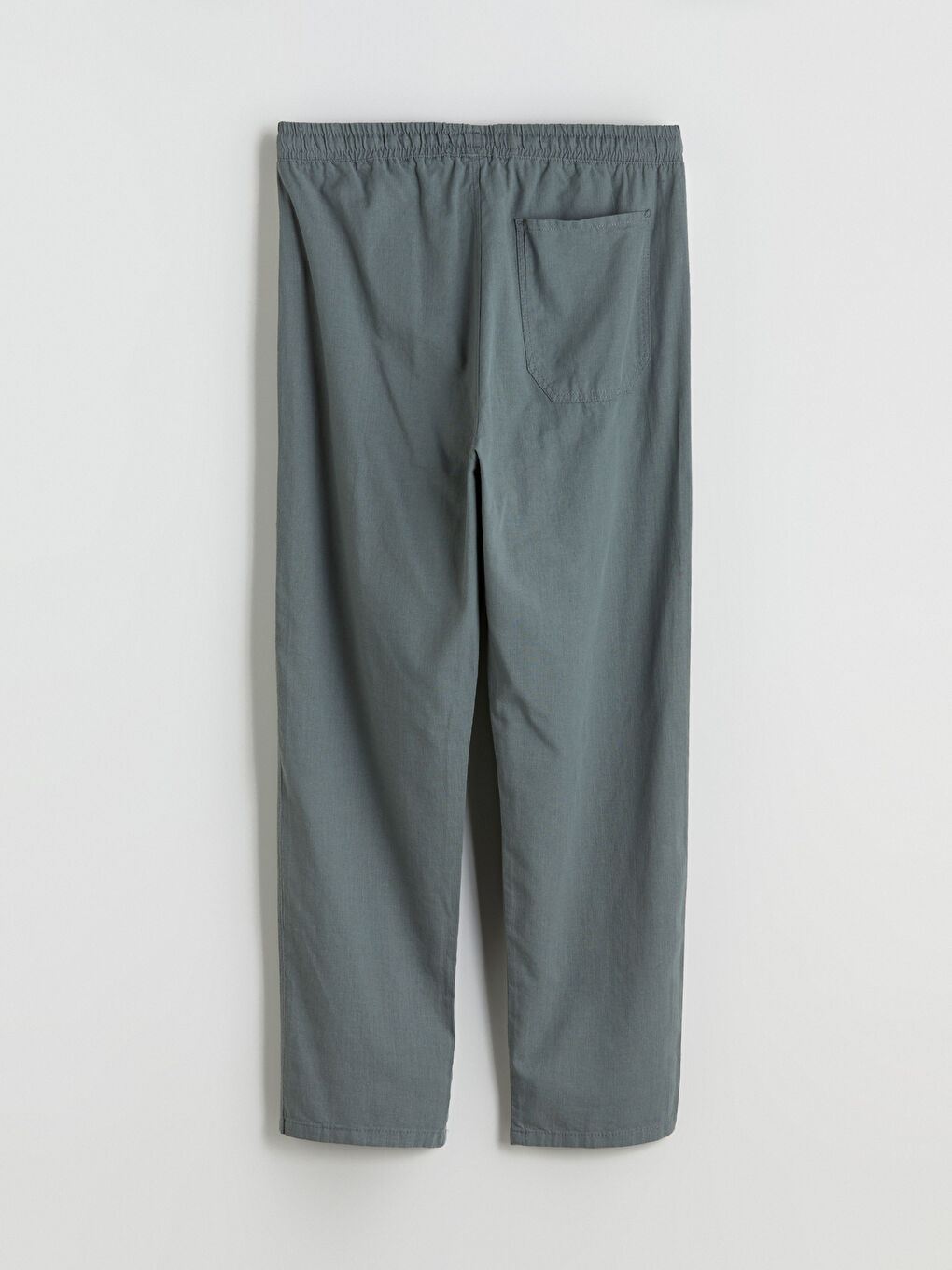 Yeşil Rahat Kalıp Keten Görünümlü Erkek Pantolon-5