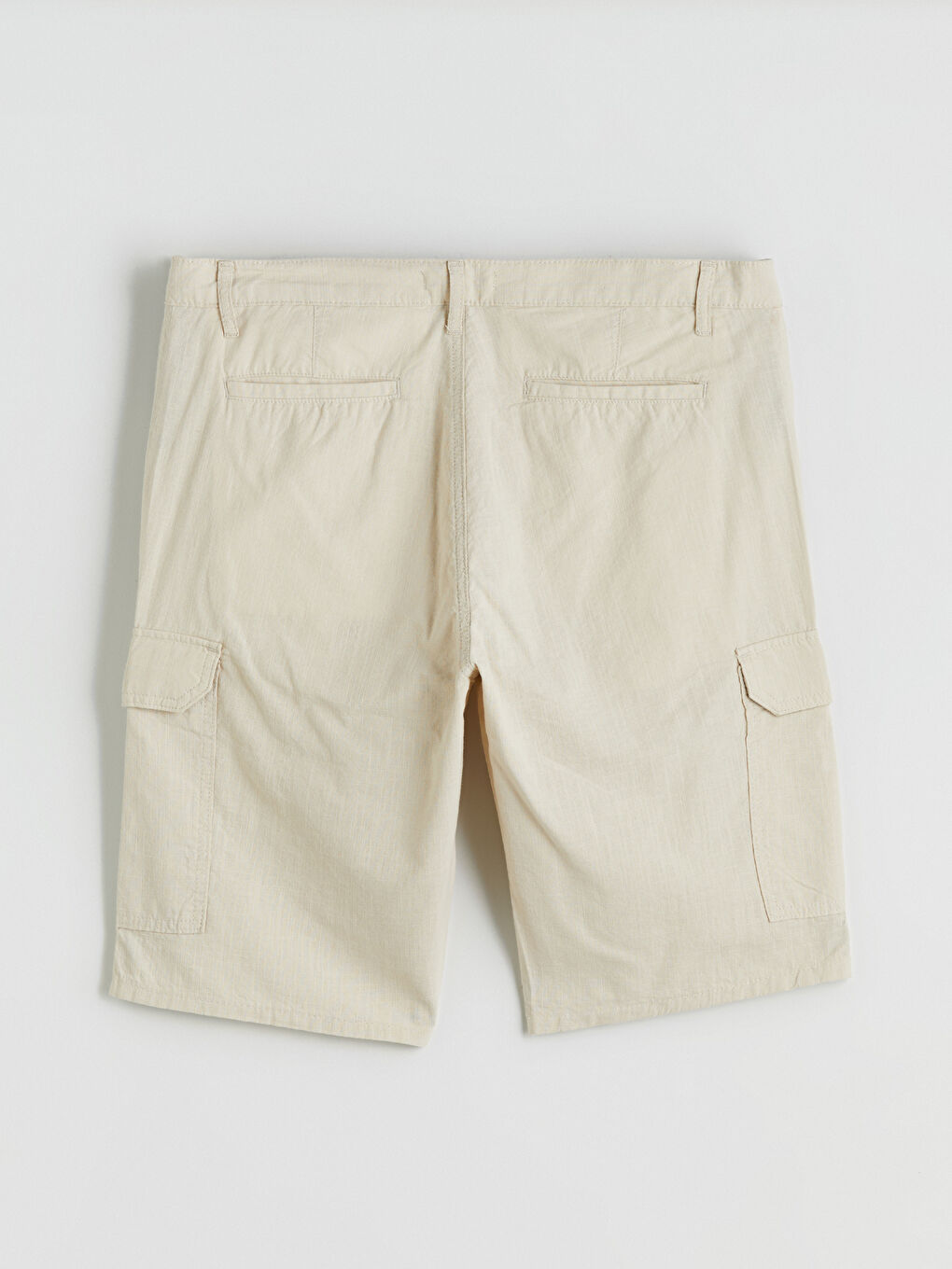 Gri Standart Kalıp Erkek Kargo Şort-5