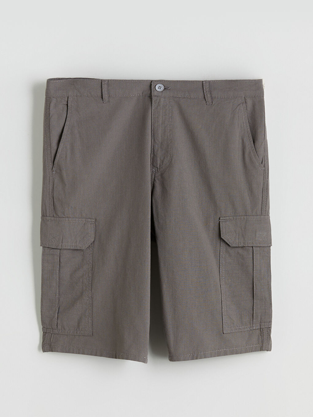Antrasit Standart Kalıp Erkek Kargo Şort-4