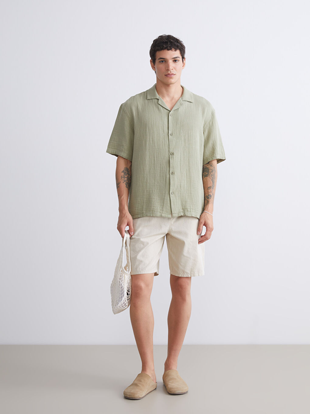 Gri Standart Kalıp Erkek Şort