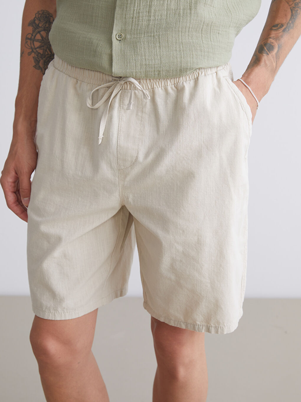 Gri Standart Kalıp Erkek Şort-2