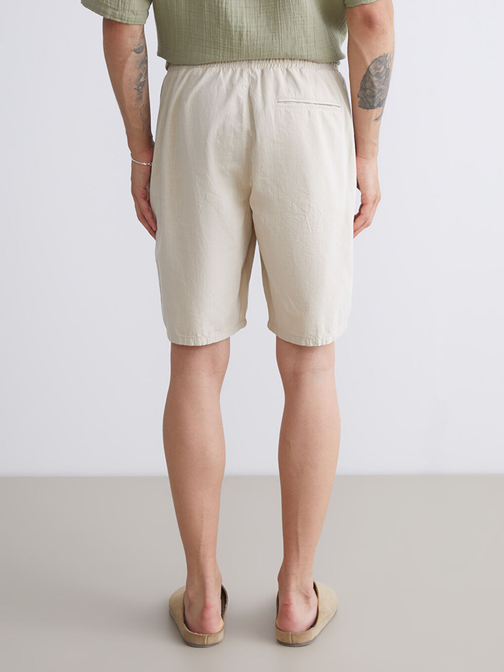 Gri Standart Kalıp Erkek Şort-3