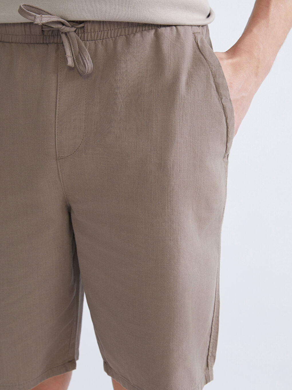 Kahverengi Standart Kalıp Erkek Şort-2