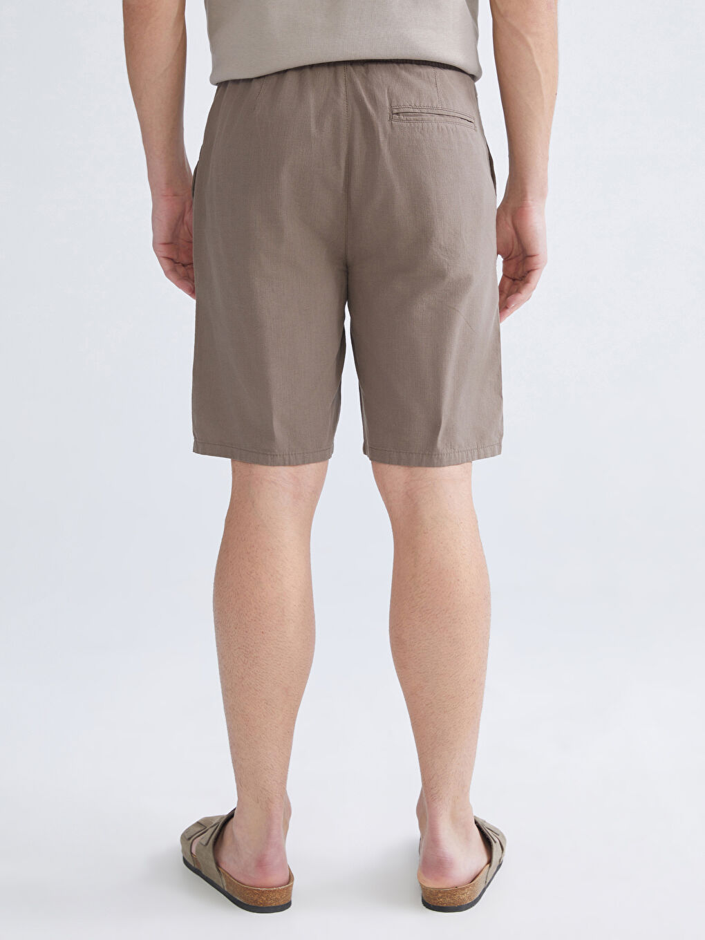 Kahverengi Standart Kalıp Erkek Şort-3