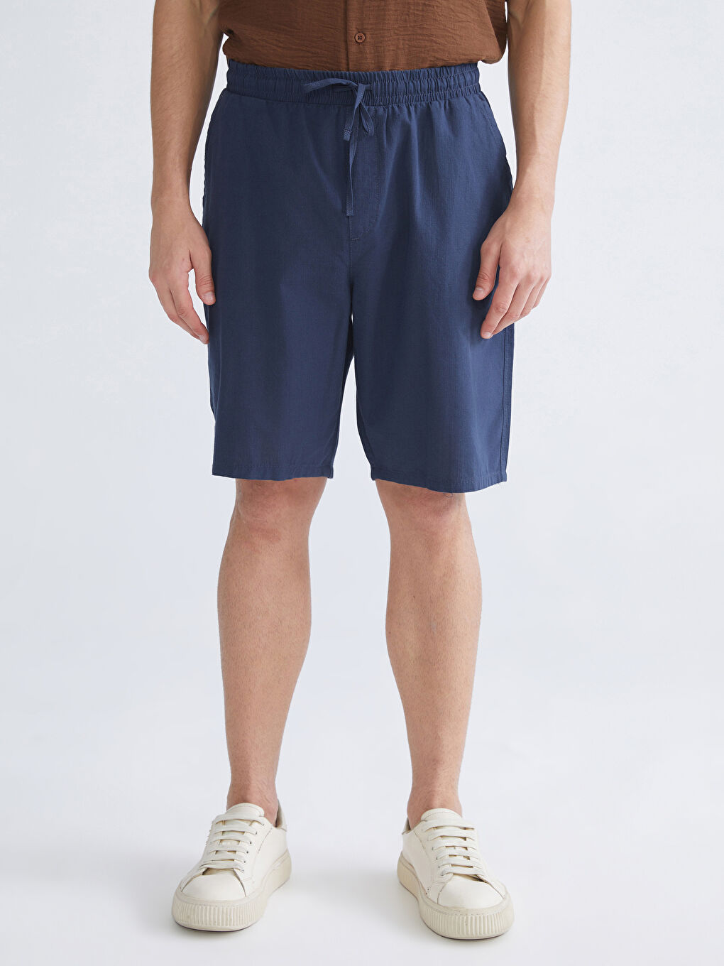 Lacivert Standart Kalıp Erkek Şort-1