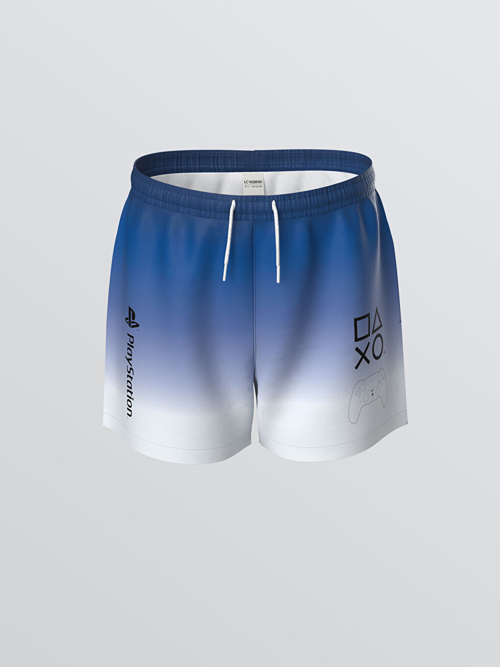 Lacivert PlayStation Baskılı Hızlı Kuruyan UV Korumalı Erkek Çocuk Deniz Şortu-1