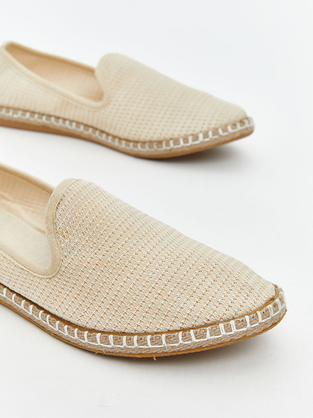 Bej Hasır Tabanlı Kadın Espadril-2