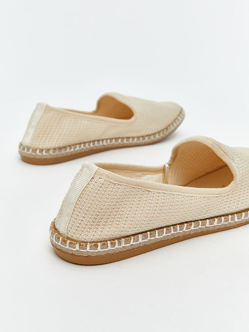 Bej Hasır Tabanlı Kadın Espadril-4